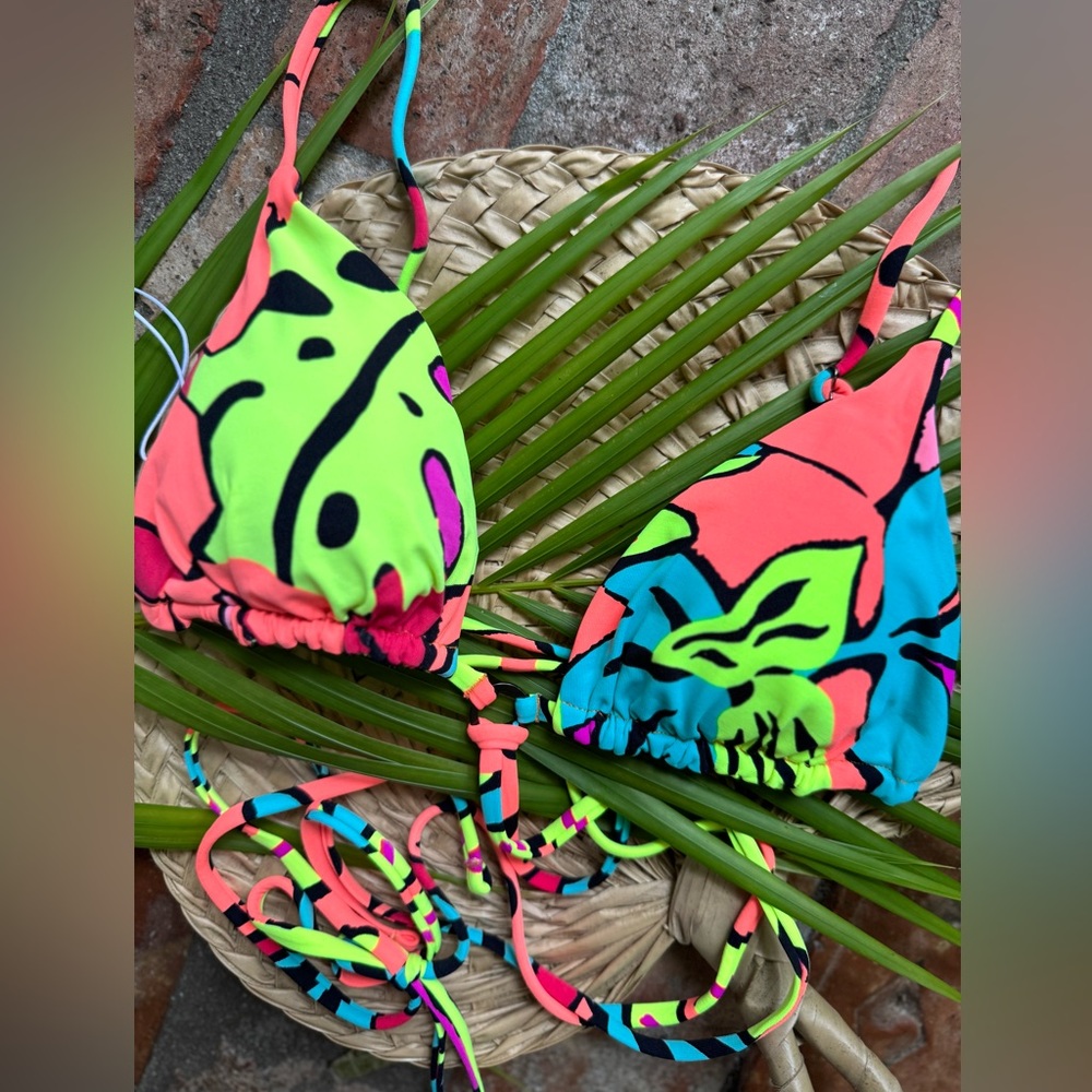 🌺 MAAJI 🌺 Rainforest Coco Sliding Triangle Bikini Swim Swimwear Top - Picture 2 of 10